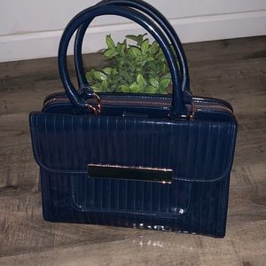 TED BAKER NAVY BLUE FAUX LEATHER